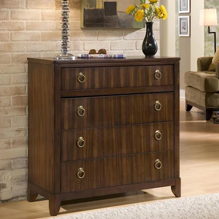 Contemporary Four Drawer Chest with Antique Bronze Hardware